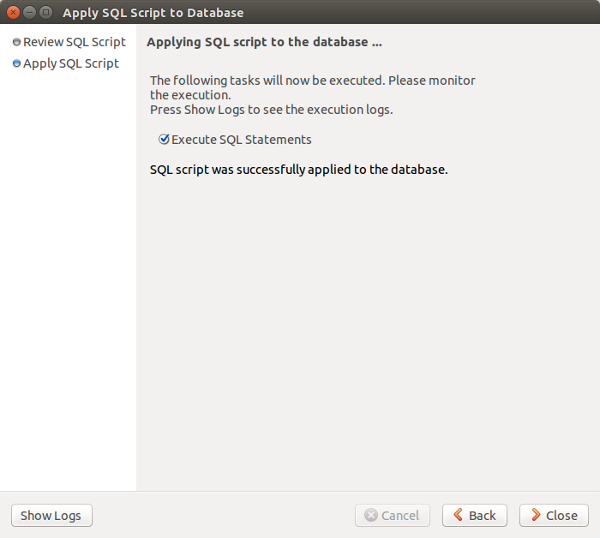 Our SQL has been successfully applied!